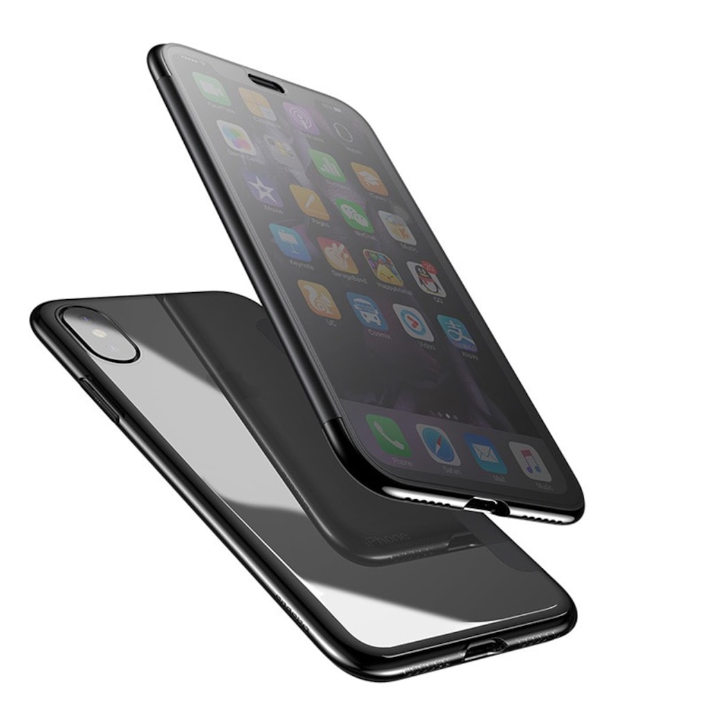 Baseus Touchable iPhone X Silikon Kapaklı Kılıf Flip Arka Kapak