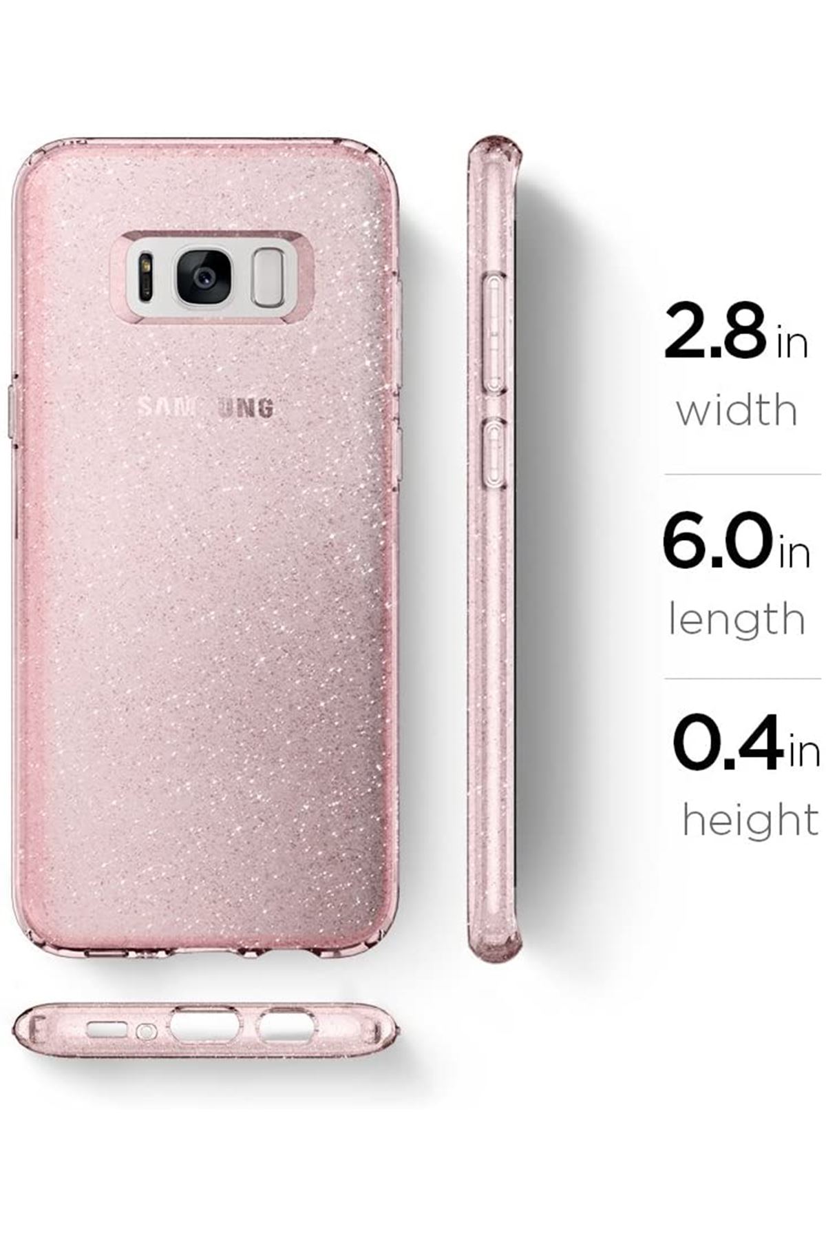 Galaxy S8 Plus Kılıf Spigen Crystal Hybrid Glitter Rose Quartz