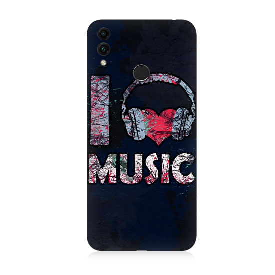 Huawei Honor 8C Uyumlu I Love Music  Kapak Kılıf 