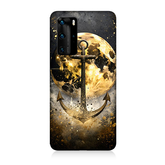 Huawei P40 Pro Uyumlu Ay Ve Çapa  Kapak Kılıf 