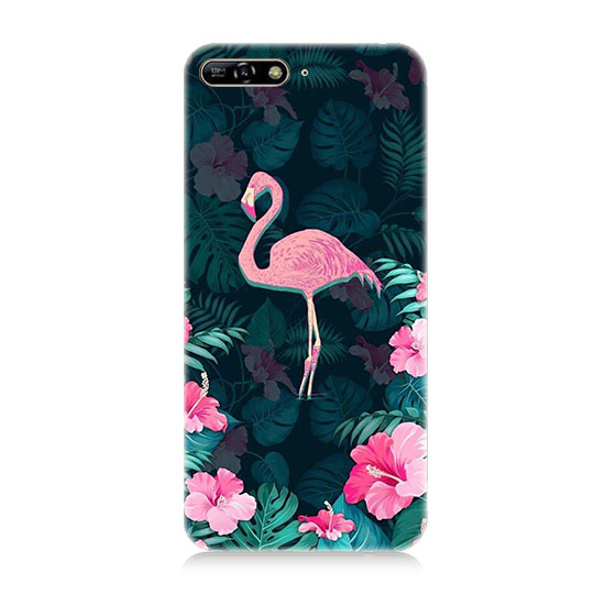 Huawei Y6 2018 Pembe Flamingo  Kapak Kılıf 