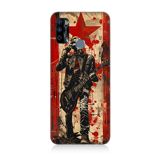 iNfinix Hot 9 Uyumlu Kırmızı Gitar  Kapak Kılıf 