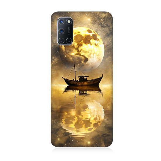 Oppo A52 Uyumlu Ay Ve Tekne  Kapak Kılıf 