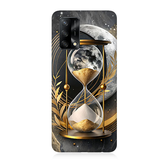 Oppo A74 Uyumlu Altın Kum Saati  Kapak Kılıf 