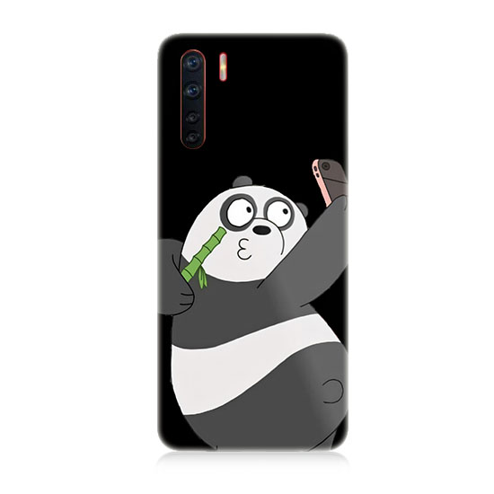 Oppo A91 Uyumlu Selfie Çeken Panda  Kapak Kılıf 