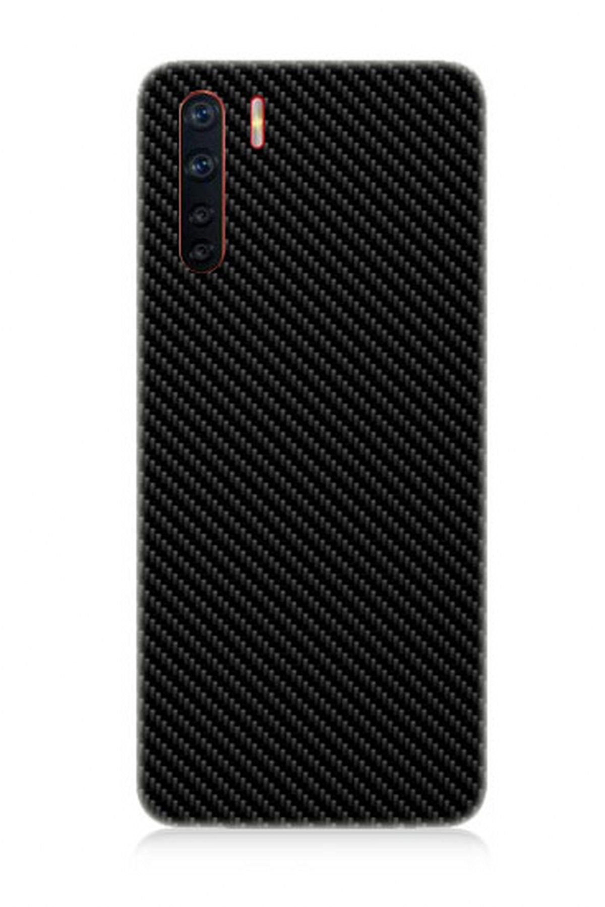 Oppo A91 Uyumlu Siyah Karbon Motif  Kapak Kılıf 