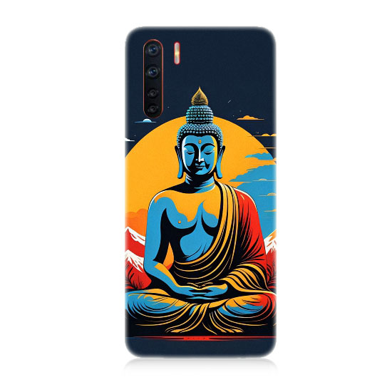 Oppo A91 Uyumlu Soft Renklerle Budha  Kapak Kılıf 