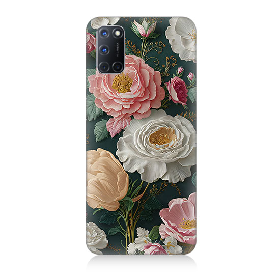 Oppo A92 Uyumlu Çiçek Deseni  Kapak Kılıf 