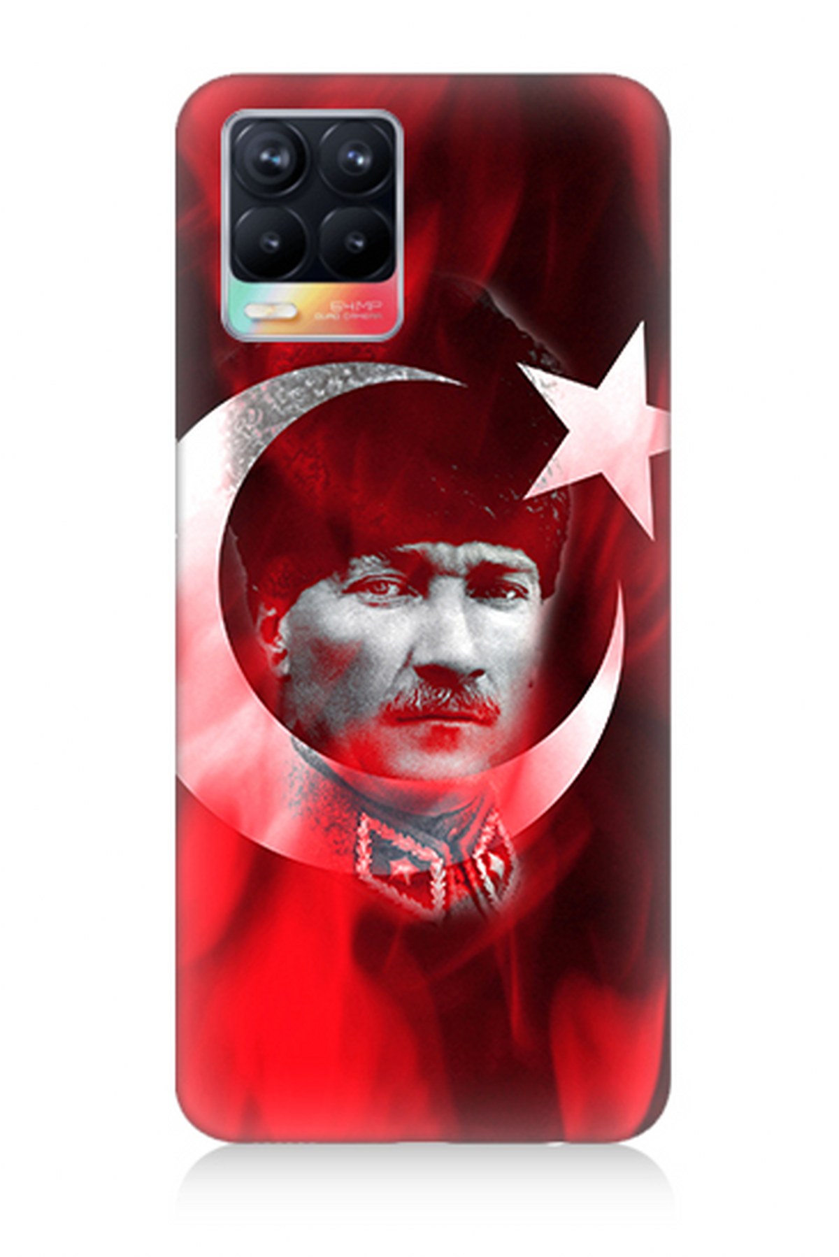 Realme 8 Uyumlu Atatürk Ve Bayrak  Kapak Kılıf 