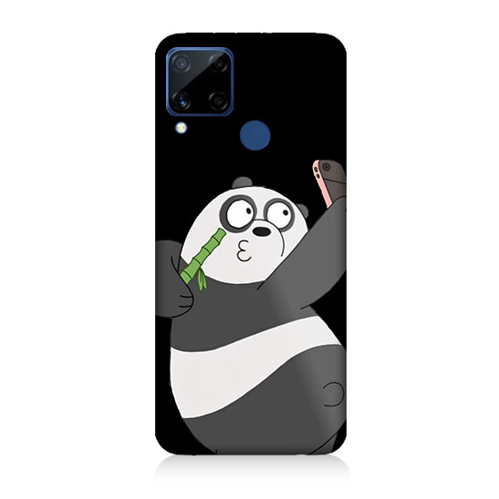 Realme C15 Uyumlu Selfie Çeken Panda  Kapak Kılıf 