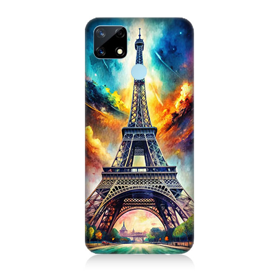 Realme C17 Uyumlu Renkli Eiffel  Kapak Kılıf 