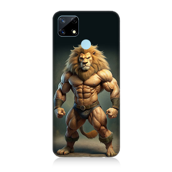 Realme C25 Uyumlu Kaslı Aslan  Kapak Kılıf 