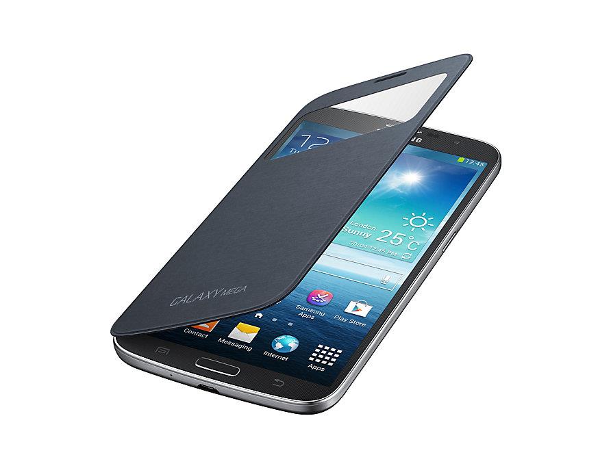 Samsung Galaxy Mega i9200 S-View Akıllı Kılıf-EF-CI920BBEGWW Siya