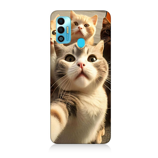 Tecno Spark 7t Uyumlu Selfie Kediler  Kapak Kılıf 