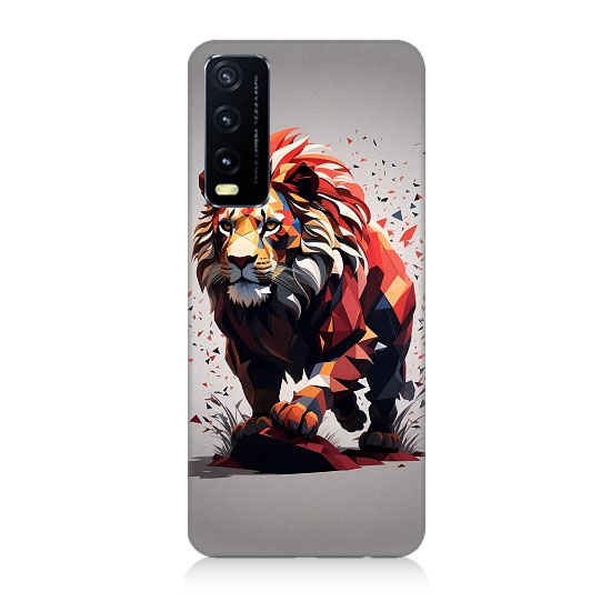 Vivo Y20 Uyumlu Sarı Kırmızı Aslan  Kapak Kılıf 