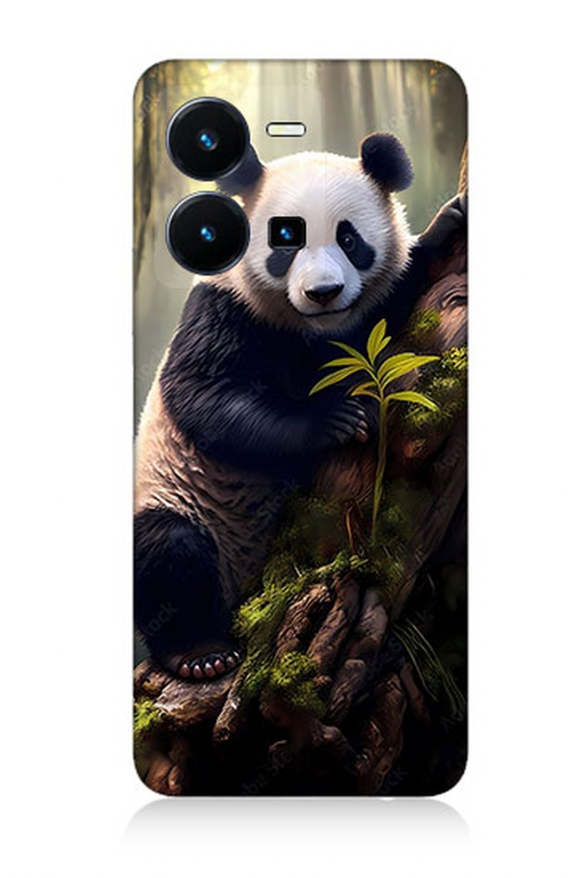 Vivo Y22s Uyumlu Panda Ve Ağaç  Kapak Kılıf 