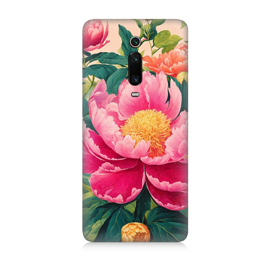 Xiaomi Mi 9t Uyumlu Pembe Çiçekler  Kapak Kılıf 