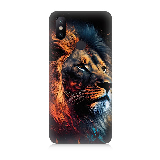 Xiaomi Mi A2 Uyumlu Siyah Fon Aslan  Kapak Kılıf 