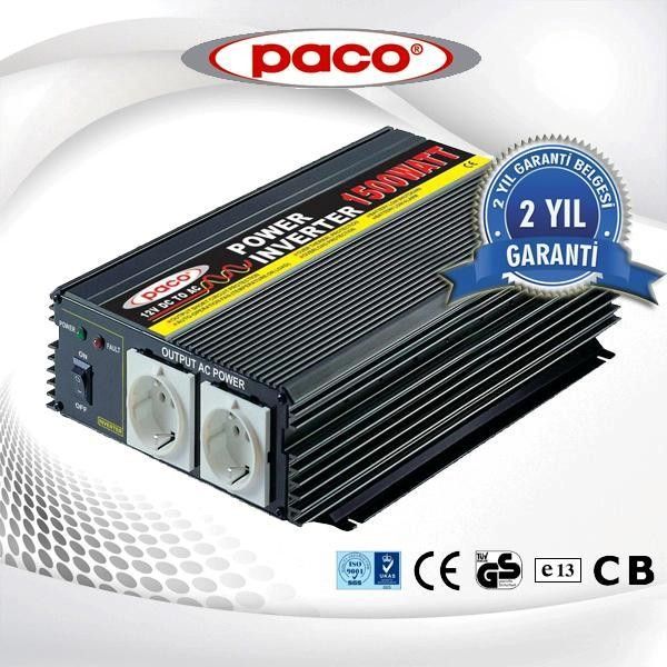 PACO 12 Volt 1500 Watt DC modifiye sinus inverter