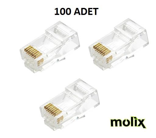 100 Adet Cat-5 Rj45 Jack Network Uç Ethernet Jak İnternet Uç Jak