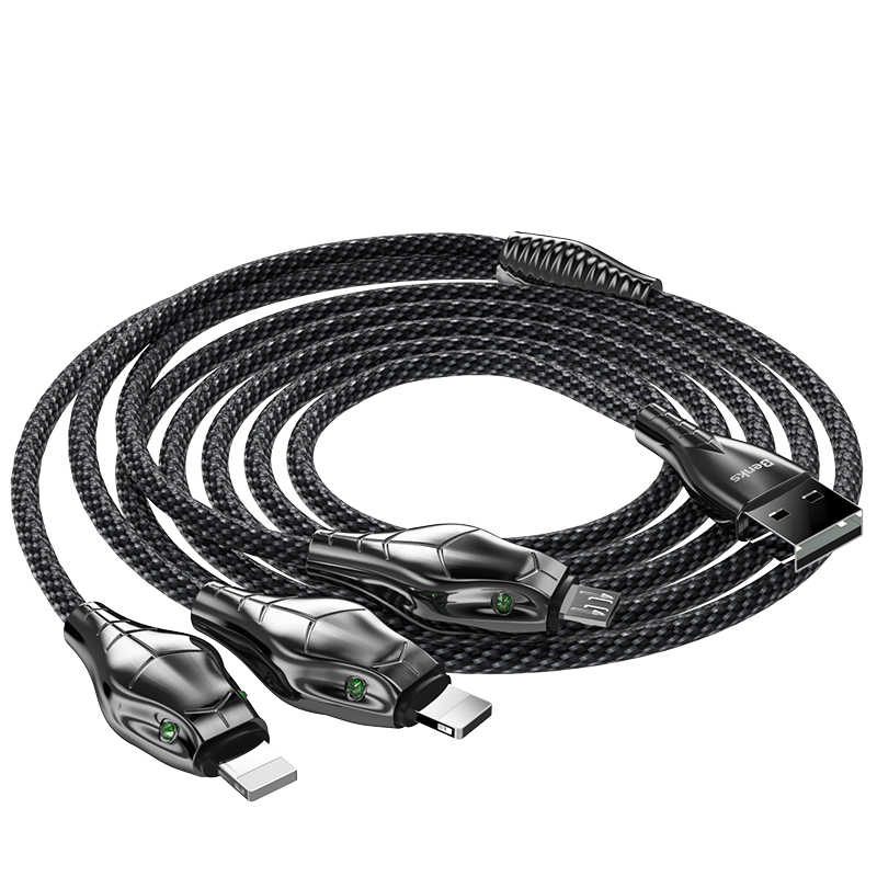 Benks D27 3 in 1 Snake Cable Lightning+Lightning+Micro 1.5M