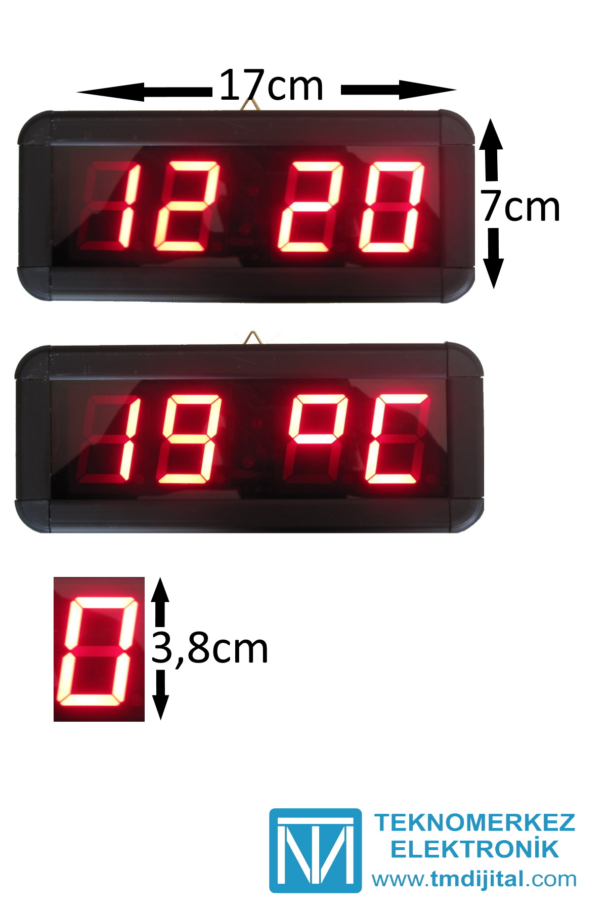 Dijital Saat Termometre (Derece) Kasa Ölçüsü: 7x17 cm