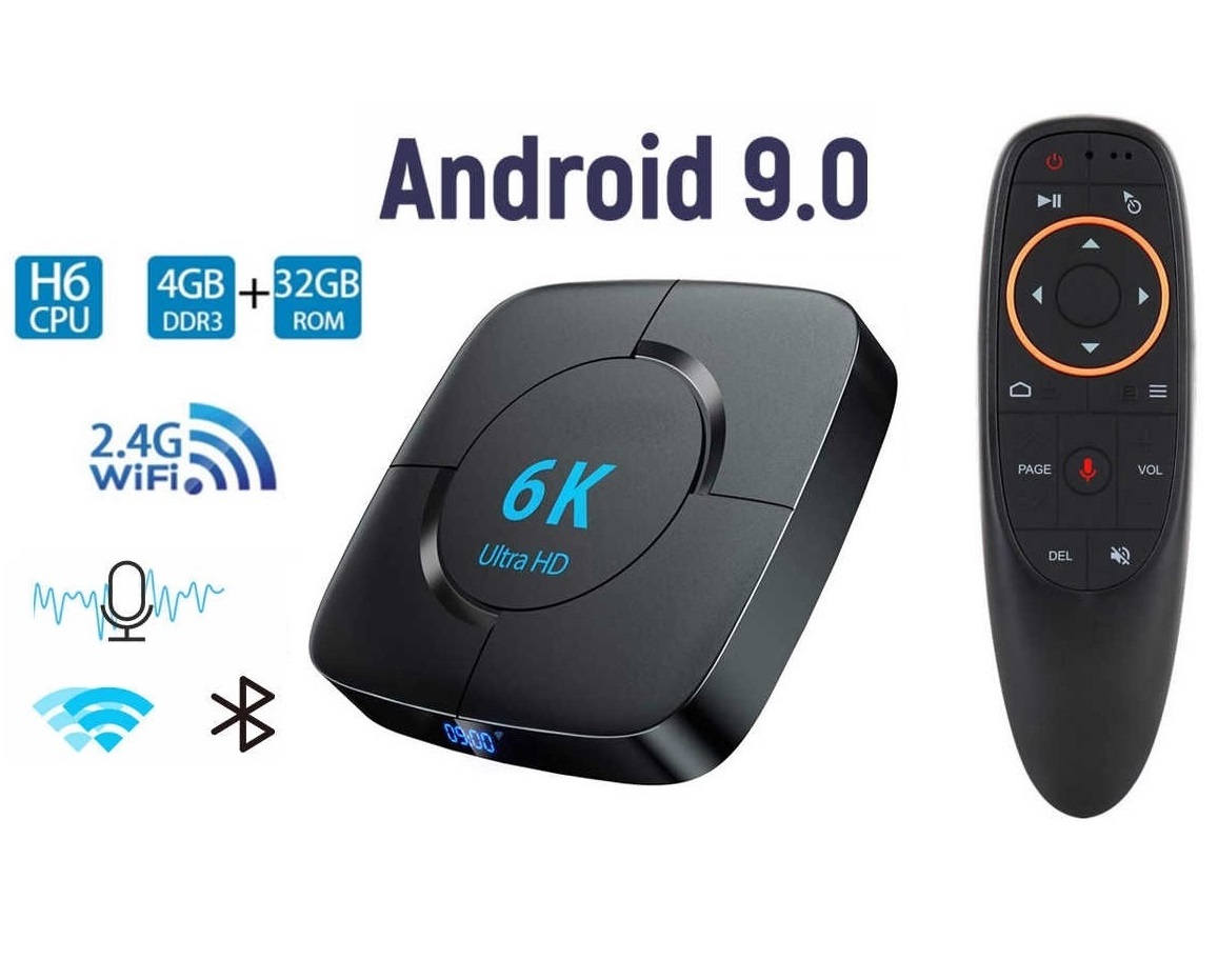 Transpeed Android 9.0 B 4.0 TV Kutu 6K 3D Wifi 2.4G 5.8G 4GB 32GB