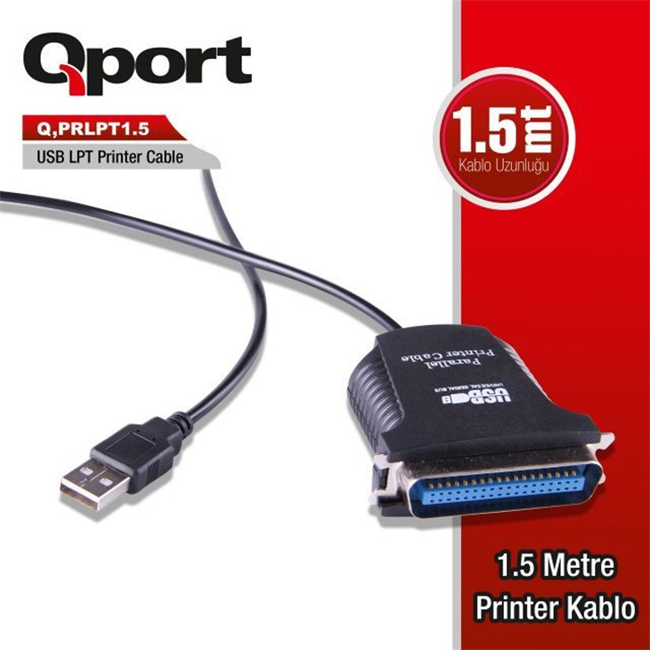 QPORT Q-PRLPT1.5 USB/LPT DONUSTRUCU 1.5M PRNTER K.