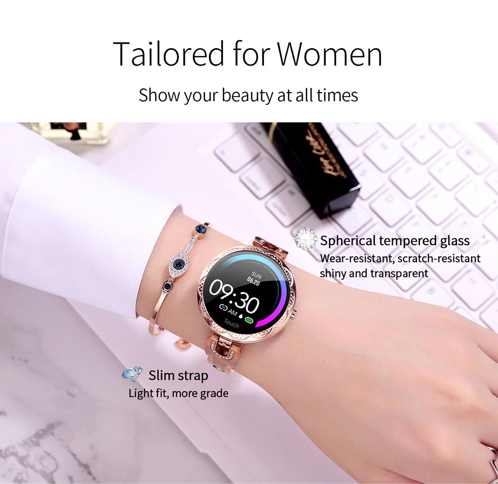 Moda Akıllı Saat Su Geçirmez Smartwatch Gold