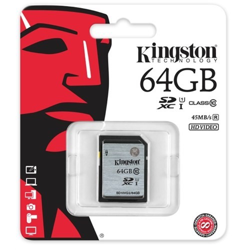 Kingston SD10VG2/64GB 64 GB SDXC Class 10 UHS-I Hafıza Kartı