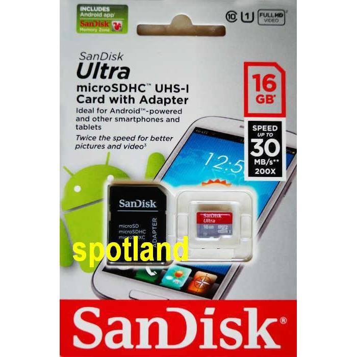 Sandisk 16Gb Ultra Class10 Micro Sd Hafıza Kartı