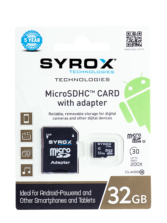 Syrox 32 Gb Micro Sd Card Hafıza Kartı Adaptörlü