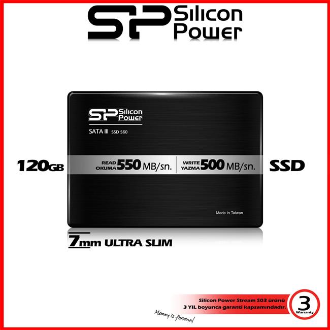120 GB SILICON POWER SLIM S60 SATA3 520/460 MB/s