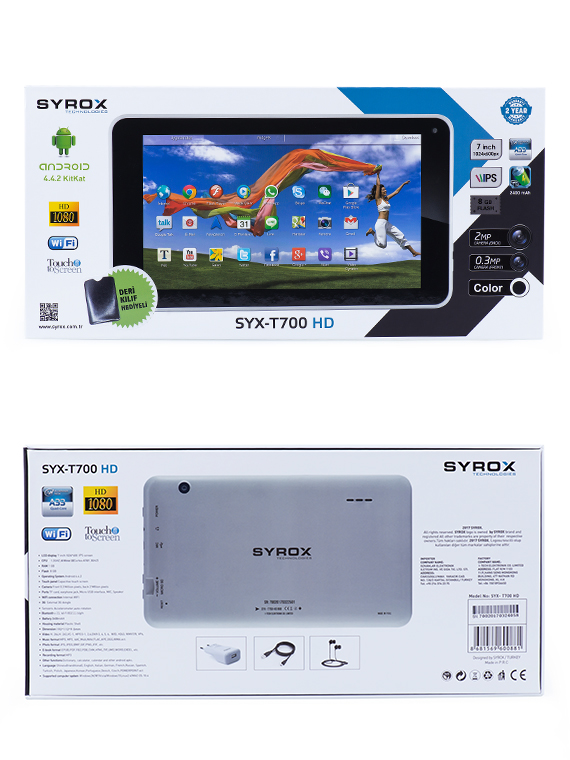 Syrox T-700 Tablet 7" 8GB Çift Kameralı Tablet SYX-T700HD