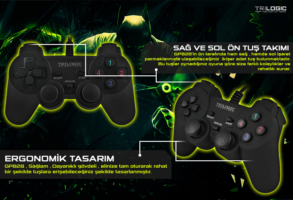 Trilogic Skull Gp828 Ps2 Ps3 Pc Uyumlu Cift Titresim Oyun Kolu Fiyatlari Ve Ozellikleri