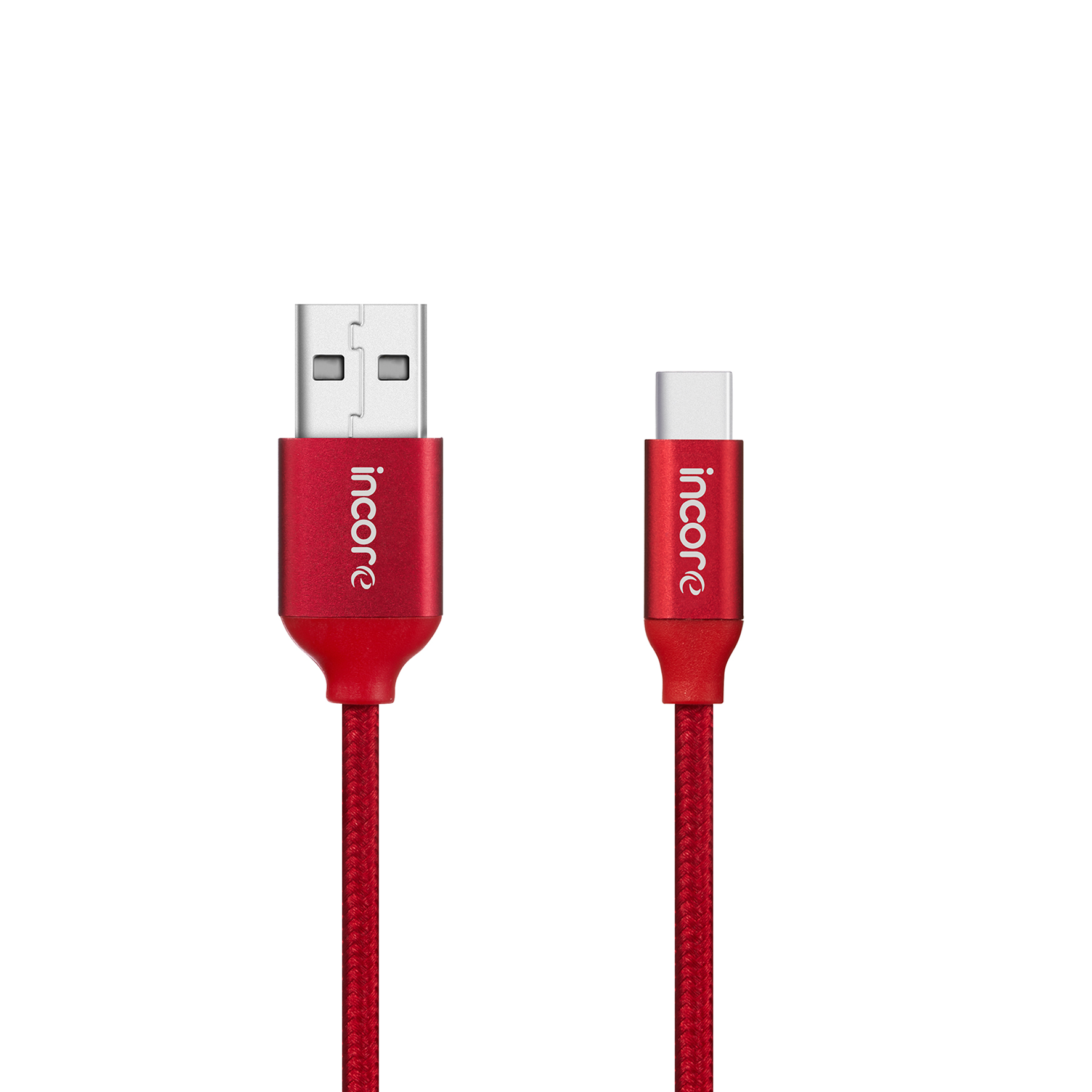 INCORE inLine USB-C Type-C 1 Metre Kırmızı Örgü Hızlı Şarj Kablo