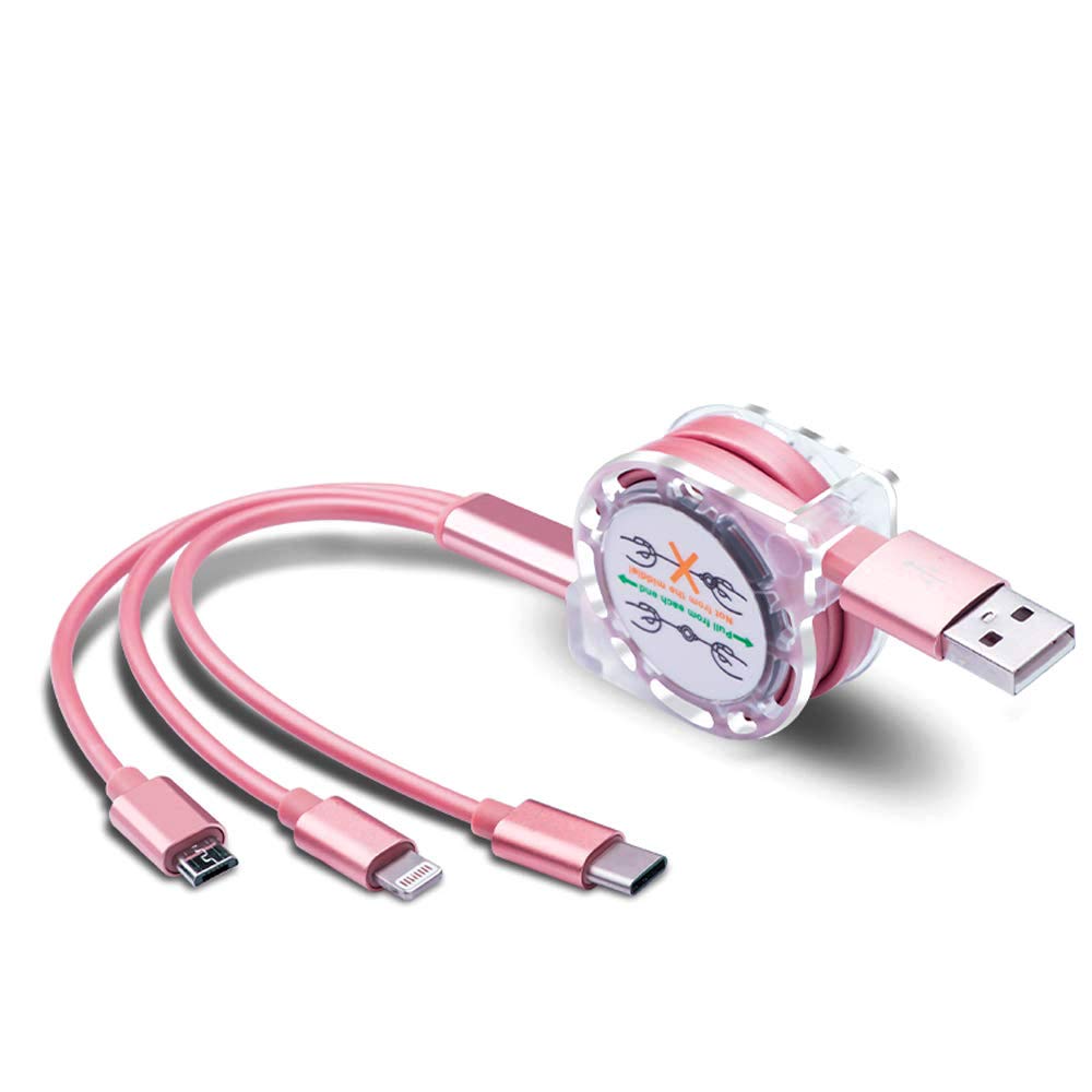 Makaralı 3in1 USB Hızlı Data ve Şarj Kablosu
