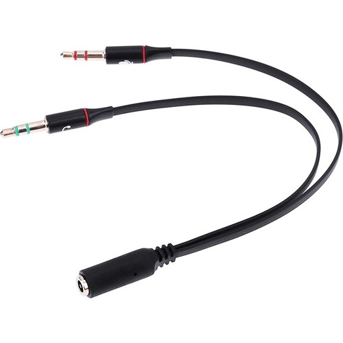 Gaman Kulaklık Mikrofon Ayırıcı Y Splitter Kablo 2 x 3.5 mm Stere