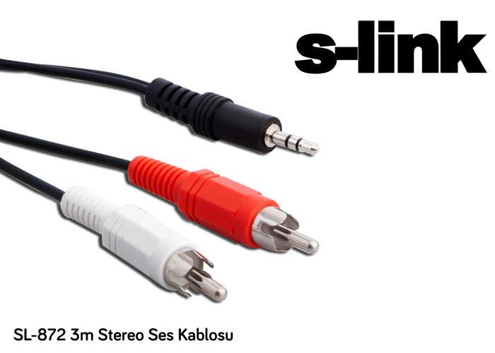 S-Link Sl-872 3 Metre Stereo Ses Kablosu