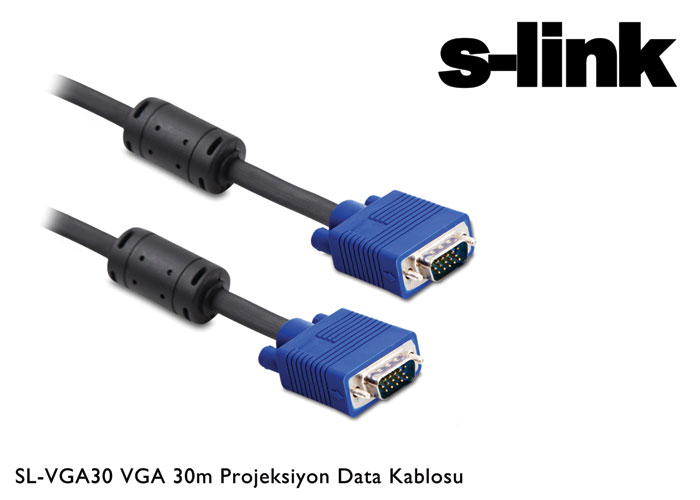 S-link SL-VGA30 VGA 30m Projeksiyon Data Kablosu