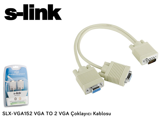 S-Link Slx-Vga152 Vga To 2 Vga Çoklayıcı Kablosu