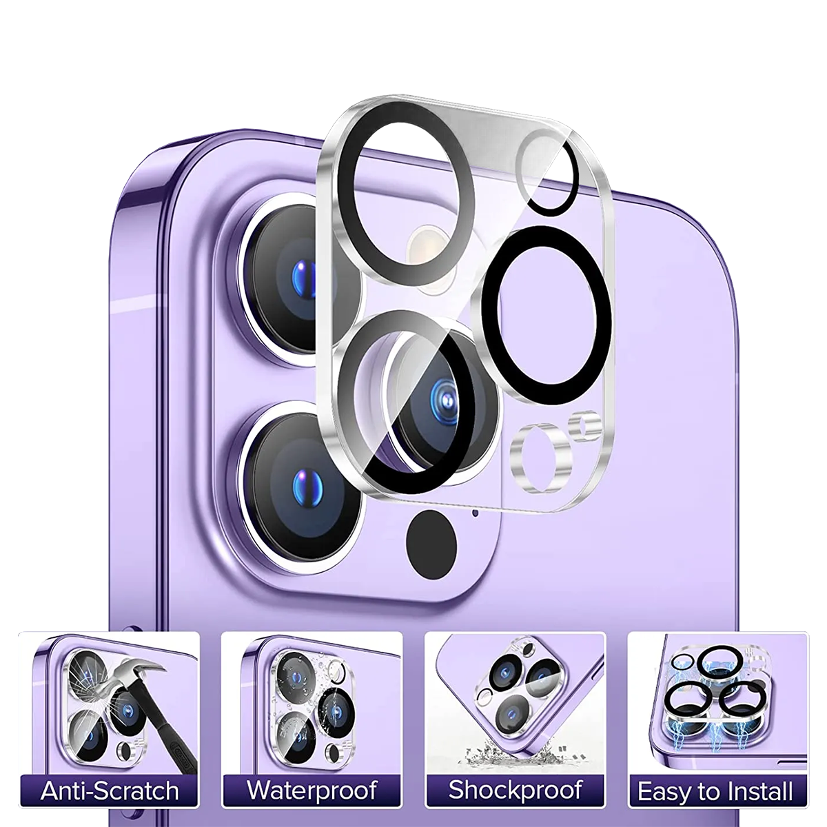 Buff Iphone Uyumlu 14 Pro Max / 14 Pro Uyumlu Kamera Lens Koruyucu