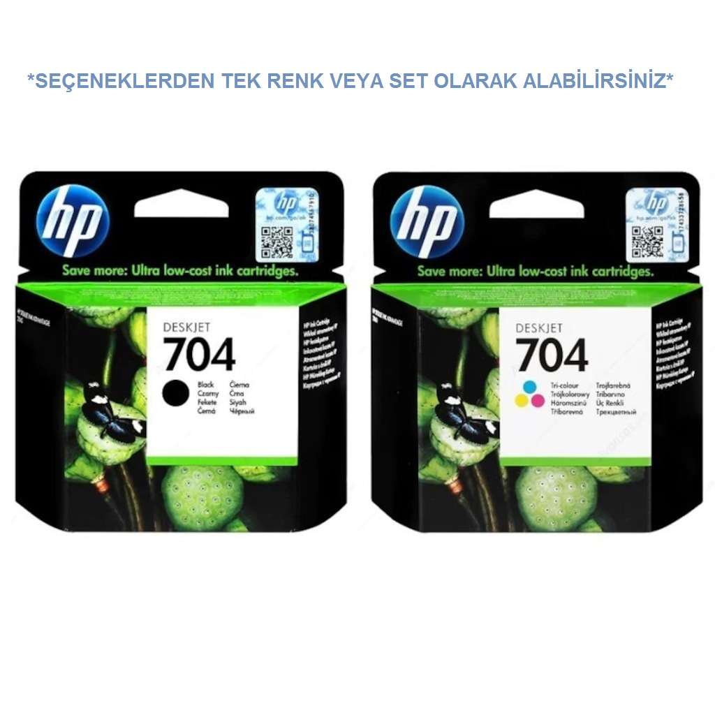 HP 704 RENKLİ ORİJİNAL KARTUŞ SET *2022 TARİH