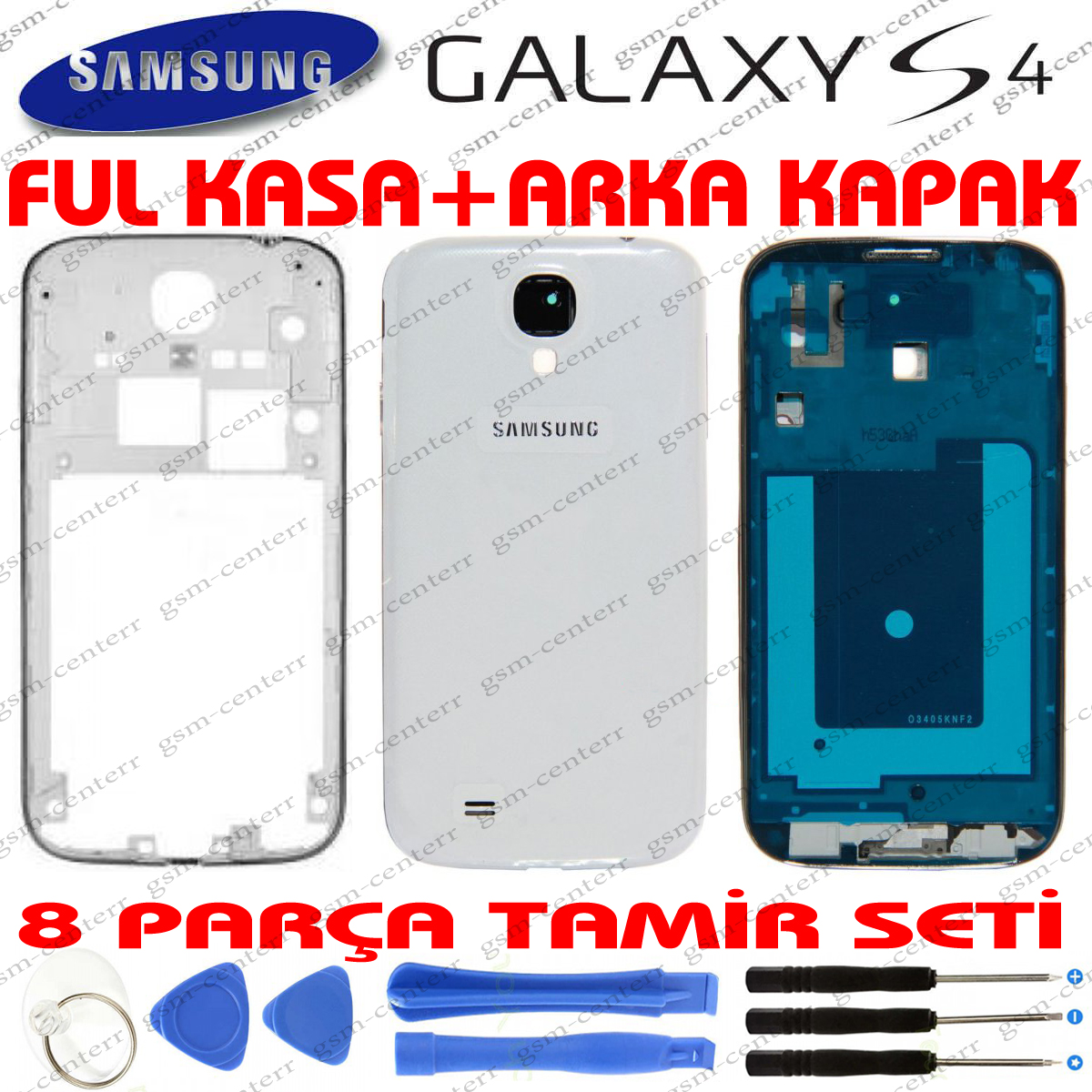 Samsung Galaxy S4 Kasa Arka Kapak Full + Tamir Seti