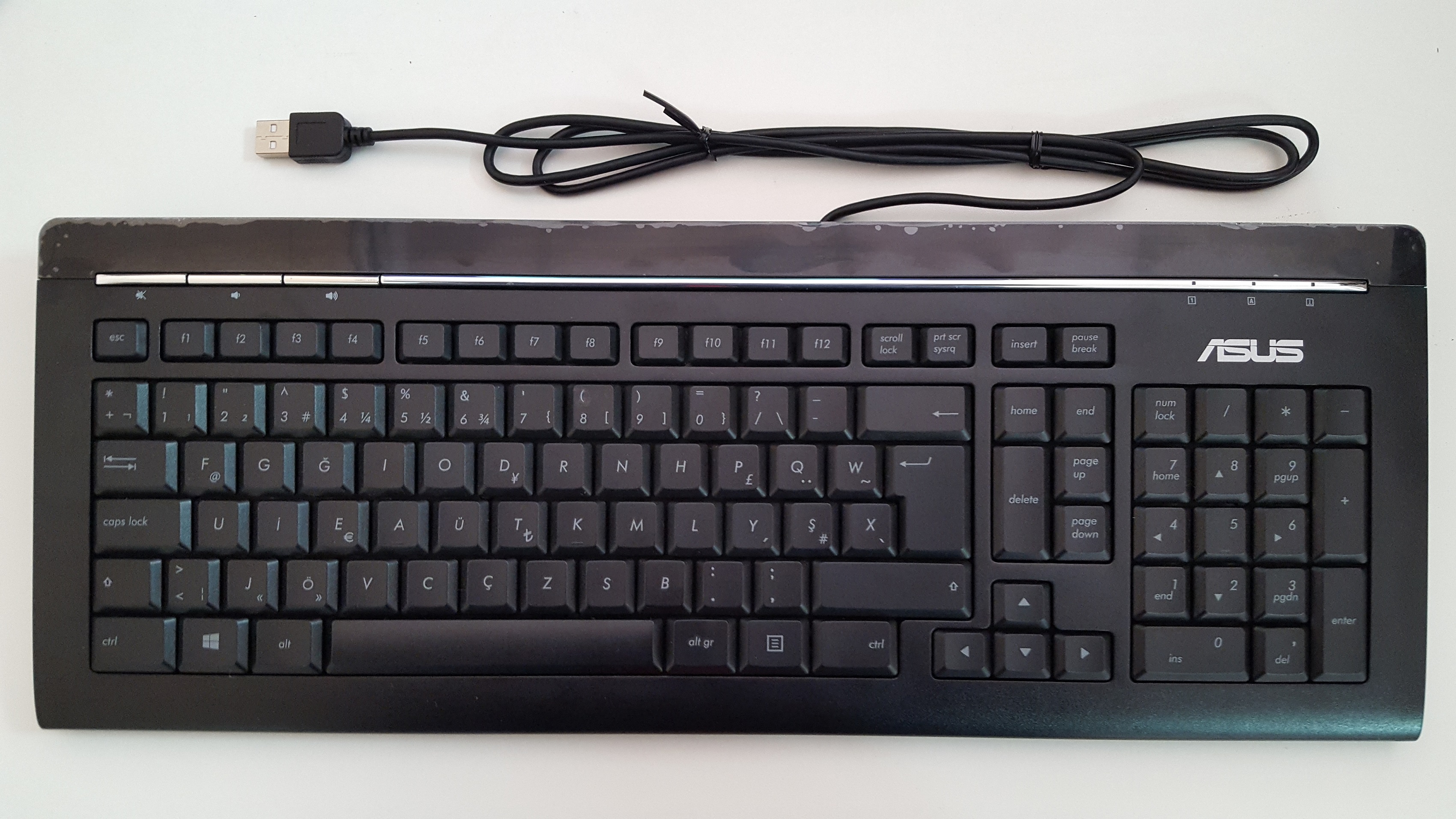 Asus F Klavye USB Kablolu Siyah Orijinal TR KB34211