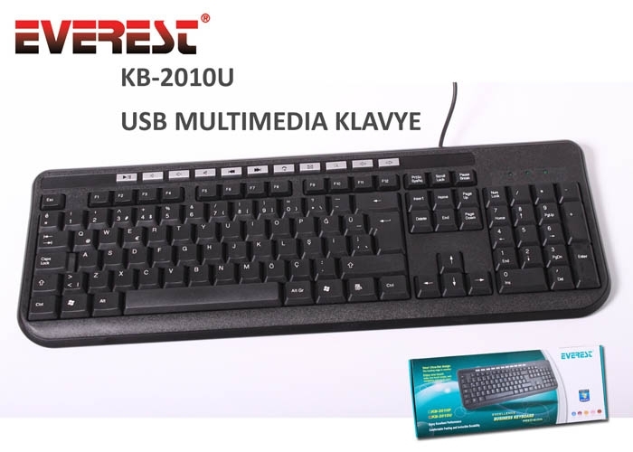 Everest KB-2010U Siyah/gümüş USB Q Multimedia Klavye