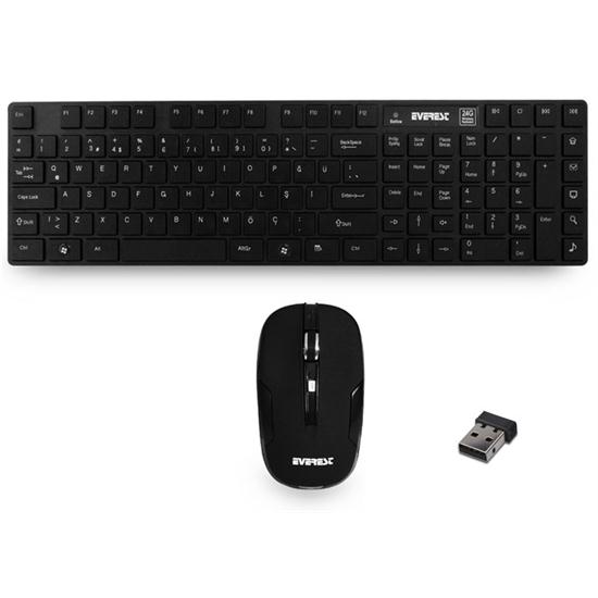 Everest KM-9530 Siyah Kablosuz Q Standart Klavye + Mouse Set