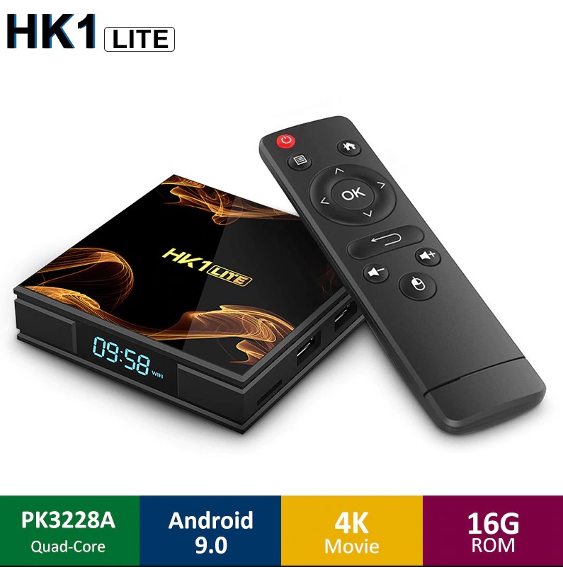 HK1 Max Lit Android 9.0 Akıllı Tv Kutusu RK3228A 2GB RAM 16GB ROM