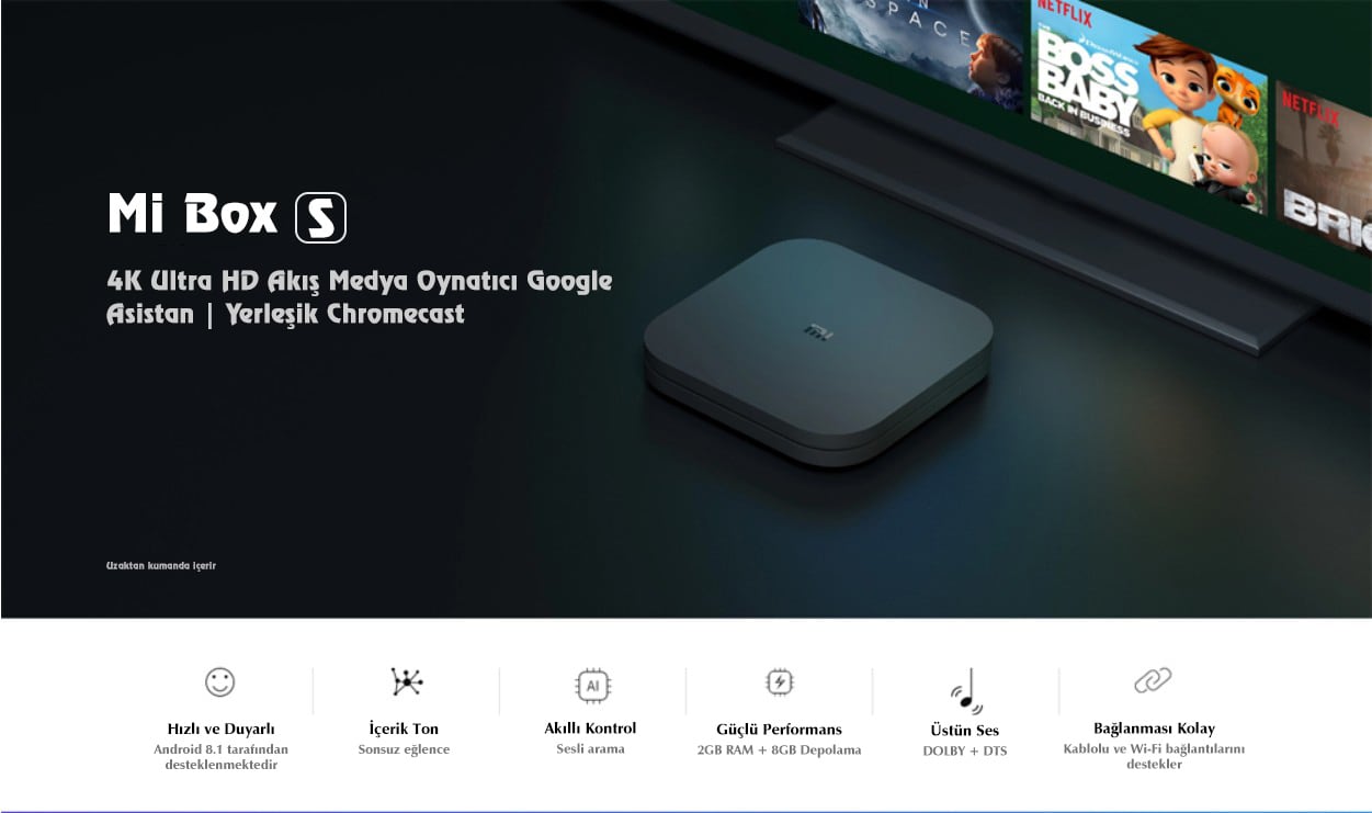 Xiaomi Mi Box S 4k Android Tv Kumandasi Xmrm 006 100 Orijinal Ve Garantili Fiyati 229 00 Tl Kdv Dahil Oryox