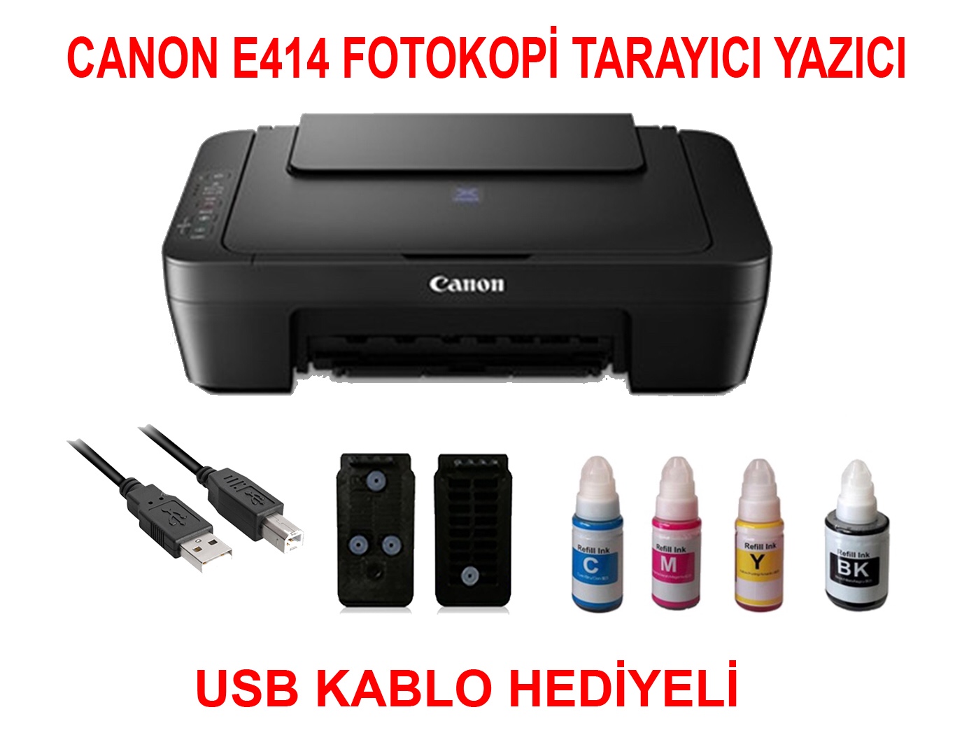 Canon E414 Dolabilen Kartuş Sistemli A4 Yazıcı Tarayıcı Fotokopi